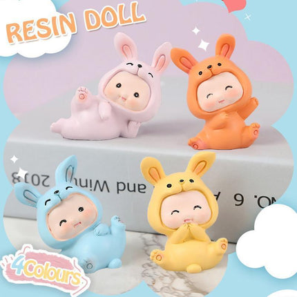 Rabbit Animal Figure Toys Ornament Car Console Dashboard Decor Car Home Room - Aimall