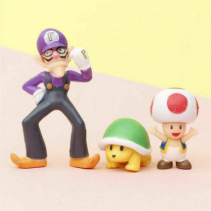 NEW 18 PCS SUPER MARIO BROS ACTION FIGURES FIGURINES SET CAKE TOPPER DECOR TOY - Aimall