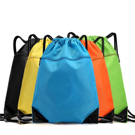 Women Mens Drawstring Backpack Bag Gym Sports Sack Portable Shoe Balls Bags - Aimall