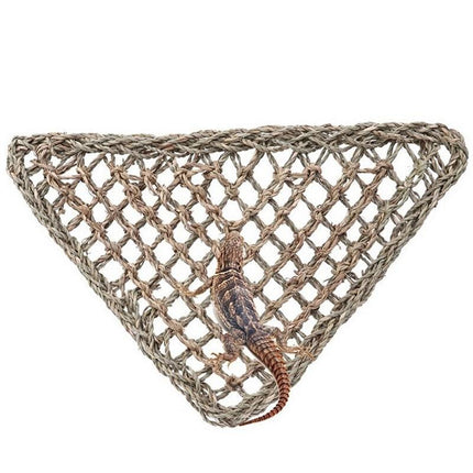 Natural straw reptile bed hammock for basking.