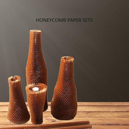 100 X Honeycomb Packing Paper Wrap,22/35/45CM Premium Recycled Cushioning Kraft - Aimall