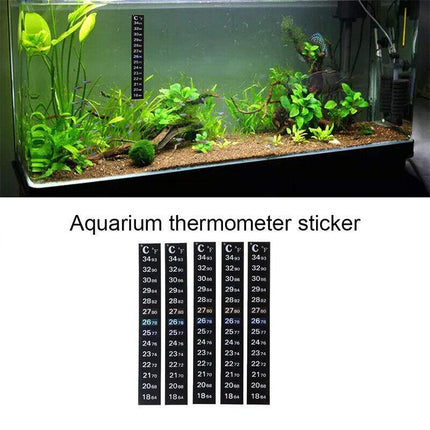 UPTO 10x Aquarium Thermometer Fish Tank Sticker Temperature Strip Dual Scale HOT - Aimall