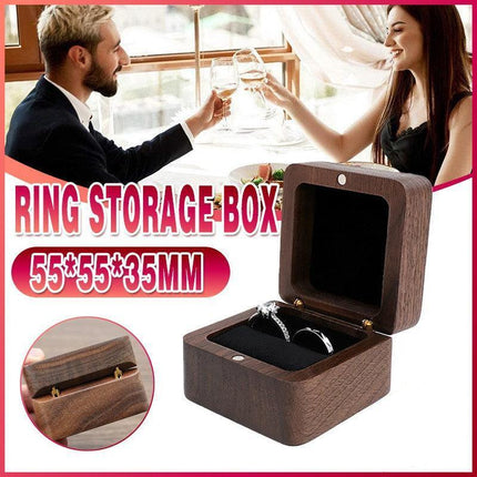 Ring Storage Box Wooden Box Jewelry Display Proposal Engagement Wedding Ceremony - Aimall