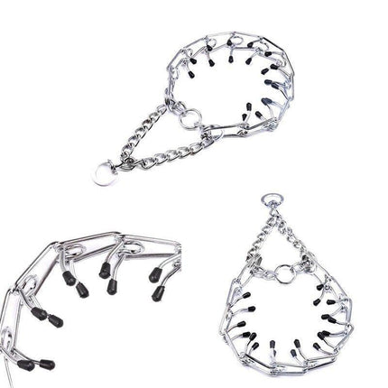 S-XL Collar Choke Steel Metal Chain Dog Training Adjustable Necklace Sliver - Aimall