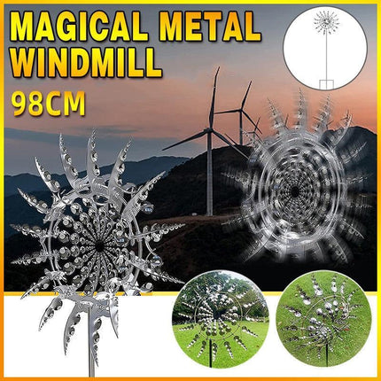 Unique and Magical Metal Windmill Kinetic Metal Wind Spinners Garden Decoration - Aimall