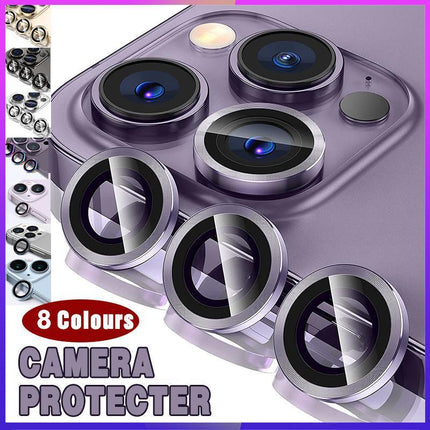 For iPhone 13 Pro/Pro Max Metal Camera Lens Glass Screen Protector - Aimall