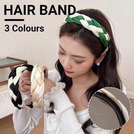 Women Headband Twist Hairband Bow Knot Cross Tie Wide Headwear Hair Band Hoop - Aimall