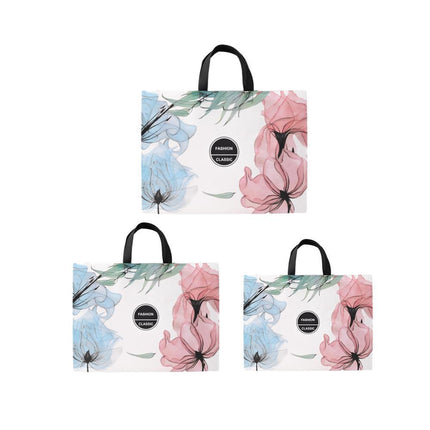 25x Fashion Non Woven Tote Bags Reusable Shopping Bags Clothing Store Blue and Pink