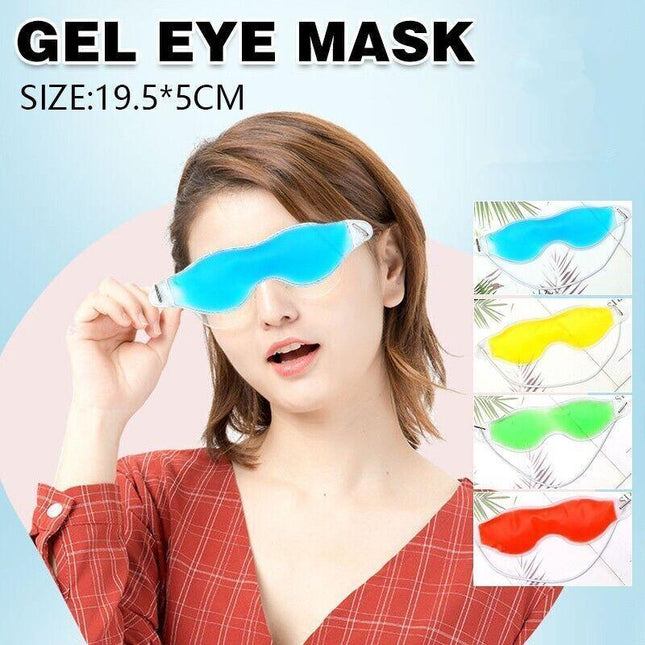 Blue Relaxing Gel Eye Mask Cold Pack Warm Hot Heat Ice Cool Pad Puffiness Headache - Aimall