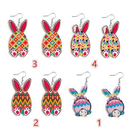 Easter Acrylic Bunny Earrings Cute Cartoon Rabbit Jewelry Spring Holiday Gifts
