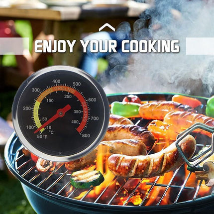 10-400℃ Barbecue Thermometer Gauge Stainless BBQ Smoker Grill Temperature - Aimall