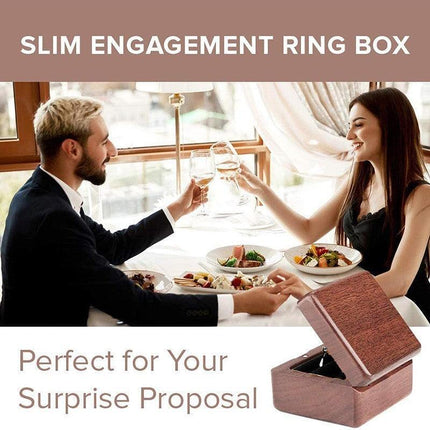 Ring Storage Box Wooden Box Jewelry Display Proposal Engagement Wedding Ceremony - Aimall