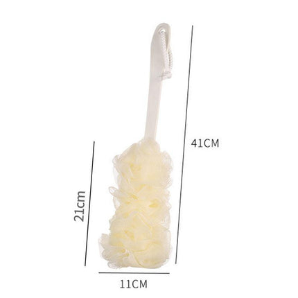 2PCS Long Handle Bath Brush Soft Mesh Sponge Back Scrubber Body Puff Shower - Aimall