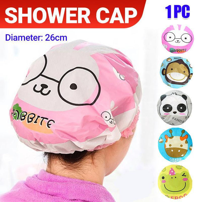 Reusable Women Kids Girls Hair Wrap Waterproof Shower Bath Shower Cap Hat - Aimall