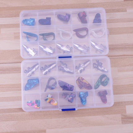 15PCS+1 BOX Guitar Picks Bass Thumb Finger Nail Colorful Plectrum Guitar Banjo - Aimall