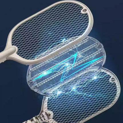 2 In 1 Electric USB Rechargable Racket Fly Swatter Mosquito Insect Killer Zapper - Aimall