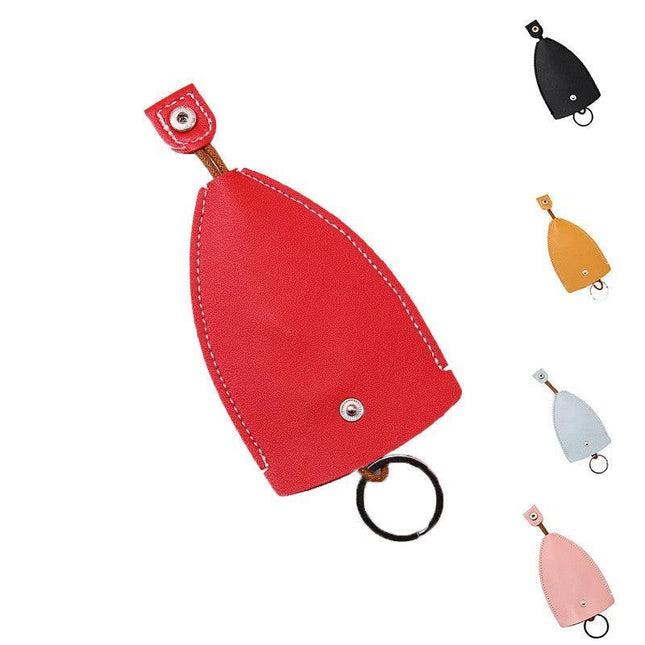 Leather Key Pouch With Pull Strap Case Holder Bag Ring Organizer House Car Keys - Aimall