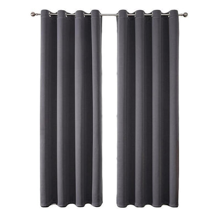 2pcs Semi Blackout Curtain Fabric Solid Colour Home Decor Drapes for Living Room