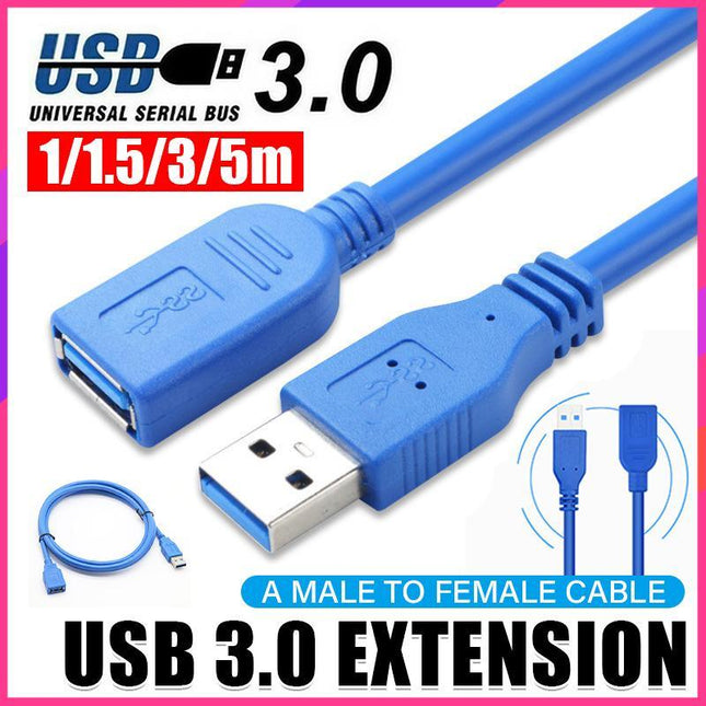 Super Speed Cable USB 3.0 Male to Female Data Extension Cord PC Mining Laptop - Aimall