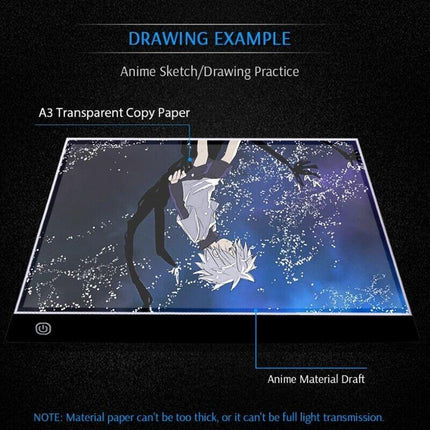 A3 LED Light Copy Tracing Art Tattoo Box Stencil Board Drawing Design Table Pad - Aimall