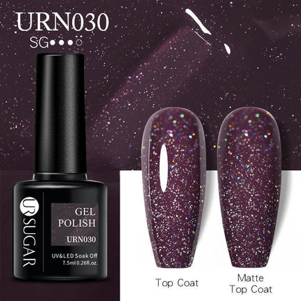 Color Glitter Nail Gel Polish UV LED Varnish Soak Off Manicure Top & Base Coat - Aimall