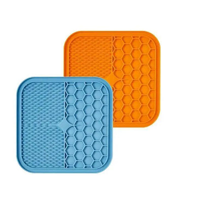 Silicone Pet Feeding Mat Slow Food Pads Dog Licking Pad Dispenser Plate 21*21*1cm - Aimall