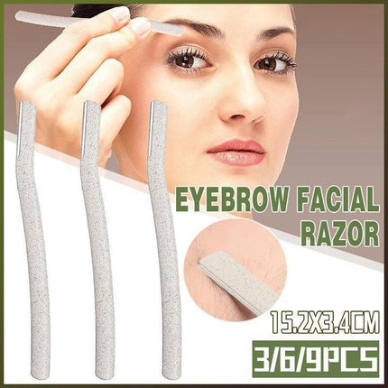9X Eyebrow Facial Razor Dermaplaning Tool with Biodegradable Wheat Straw Handle - Aimall