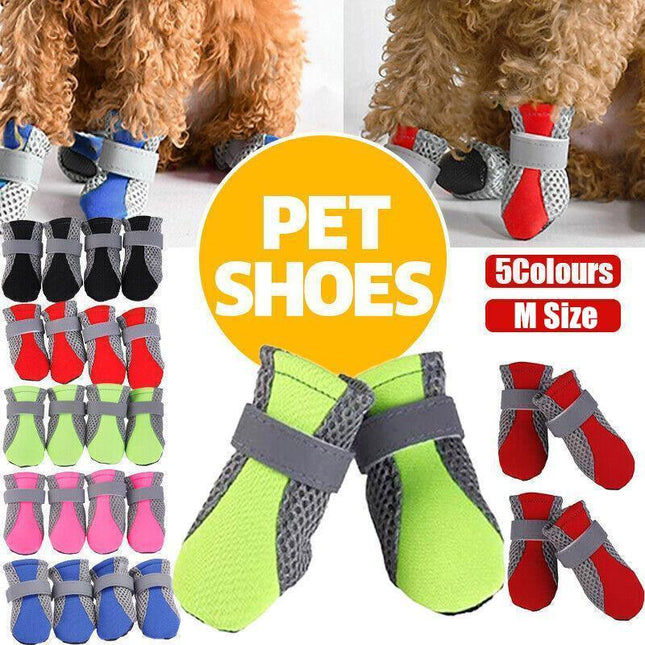 4PCS M Size Anti Slip Waterproof Protective Dog Shoes Rain Boots Pet Socks Booties - Aimall