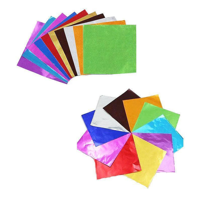 100PCS Tin Foil Aluminium Wrapping Square Chocolate Wrappers 10CM - Aimall