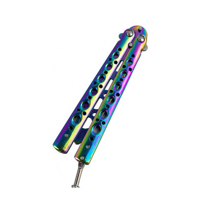CSGO Rainbow Butterfly Knife Metal Folding Practice Trainer Training Tool - Aimall