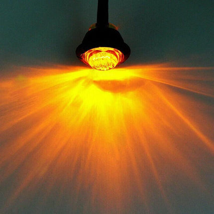 10X Round Marker Lights Amber LED Truck Trailer Side Clearance Indicators Light - Aimall