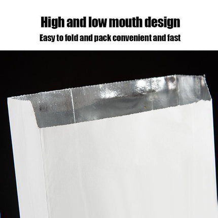 Aluminum Foil Lined Chips BBQ Chicken Paper Bags Disposable Greaseproof Takeaway - Aimall