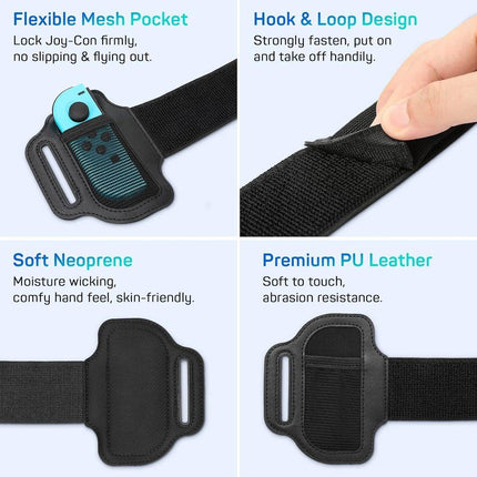 5pcs Adjustable Elastic Leg Straps for Switch Sports Game Accessories Fitness