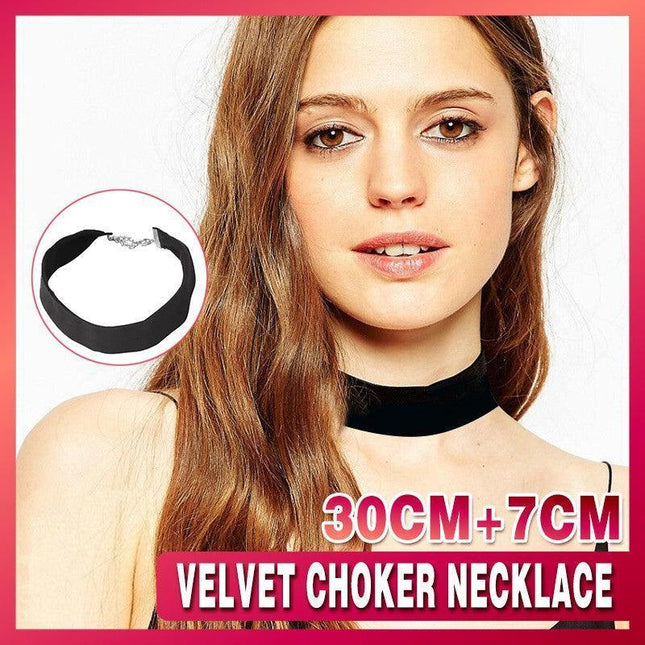Black Velvet Choker Necklace - Perfect for the 90's Grunge Look! - Aimall