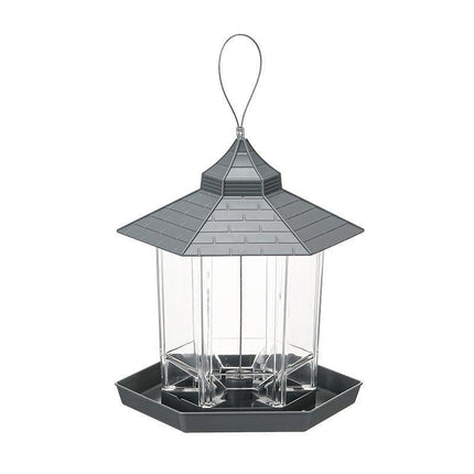 Garden Hanging Wild Bird Feeder Birds Gazebo Shape Container Waterproof Outdoor - Aimall