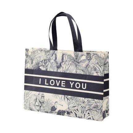 25x Fashion Non Woven Tote Bags Reusable Shopping Bags Clothing Store Black and White