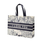 25x Fashion Non Woven Tote Bags Reusable Shopping Bags Clothing Store Black and White