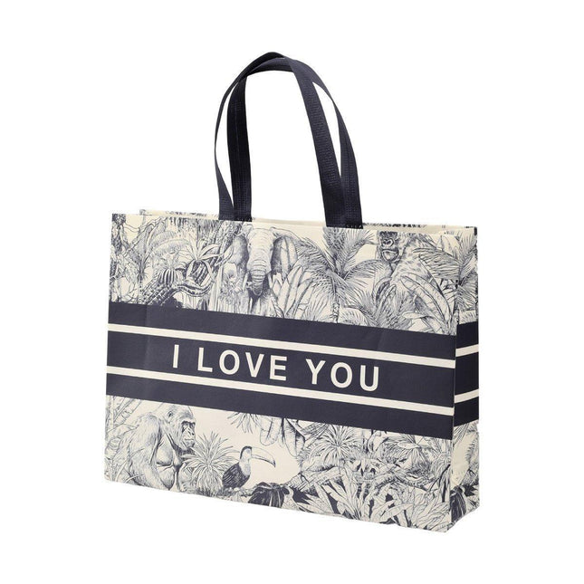 25x Fashion Non Woven Tote Bags Reusable Shopping Bags Clothing Store Black and White
