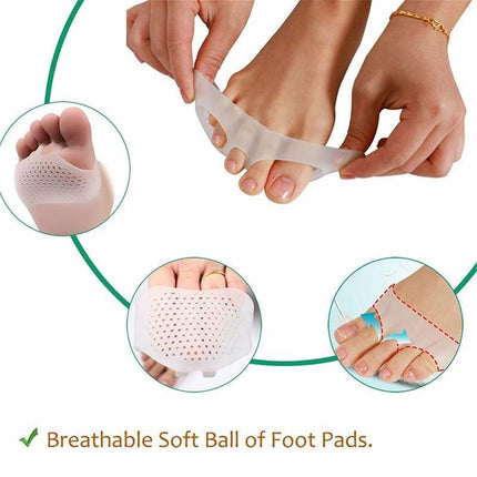 Soft Forefoot Ball of Foot Cushion Pads Anti-Slip Metatarsal Insert Pain Relief - Aimall
