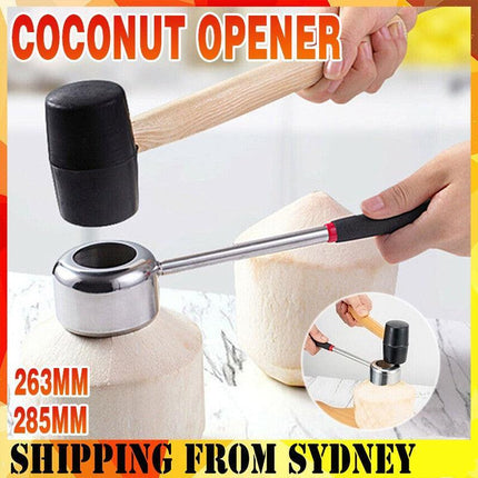 Coconut Opener Stainless Steel Puncher Driller Drill Rubber Cutter Hammer Tool - Aimall