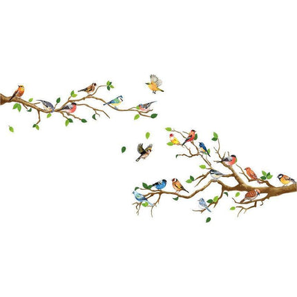 130*65CM Removable Wall Stickers Birds on Tree Branch Wall Decor Decal Home - Aimall