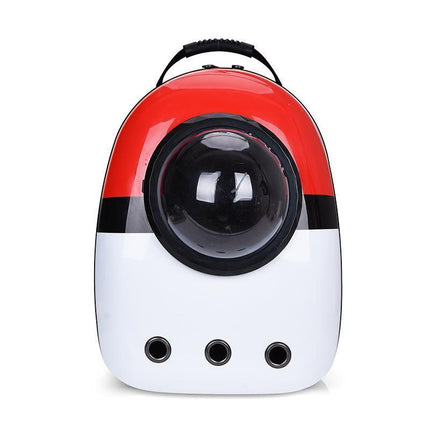 Dog backpack carrier with transparent space design for cats and dogs.
