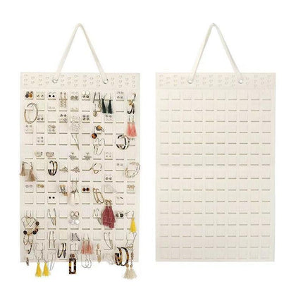 Hanging Jewelry Organizer Closet Necklace Holder Felt Jewelry Roll Jewelry - Aimall