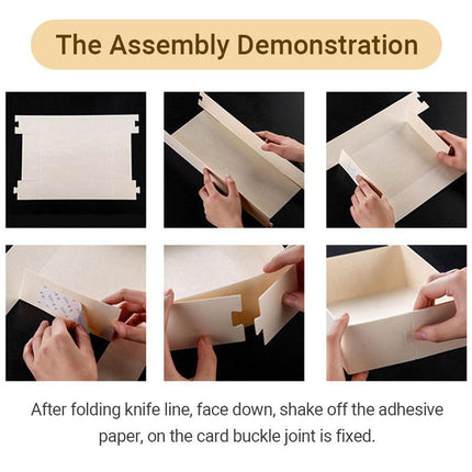 100x Clear Window Display Camulon Square Disposable Cake Takeaway Wooden Boxes - Aimall