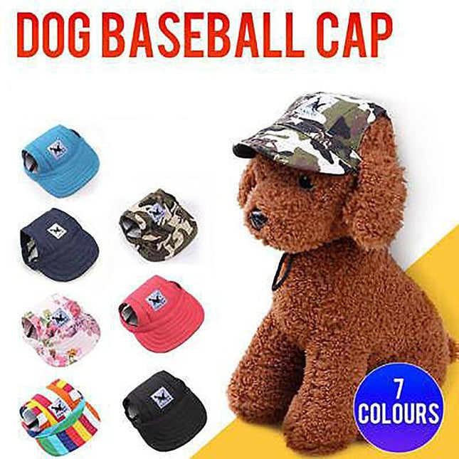 Dog Baseball Cap Outdoor Pet Sun Hat Summer Canvas Visor Puppy M Size - Aimall