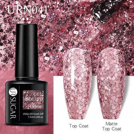 Color Glitter Nail Gel Polish UV LED Varnish Soak Off Manicure Top & Base Coat - Aimall