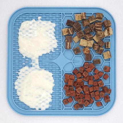 Silicone Pet Feeding Mat Slow Food Pads Dog Licking Pad Dispenser Plate 21*21*1cm - Aimall