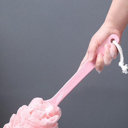 2PCS Long Handle Bath Brush Soft Mesh Sponge Back Scrubber Body Puff Shower - Aimall