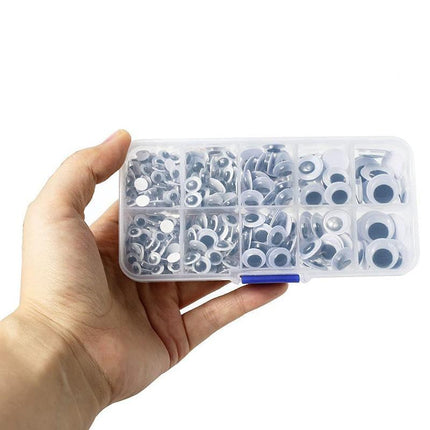 730x Google Googly Eyes Joggle Moveable Black Eye Wiggly Craft Stick On Adhesive - Aimall