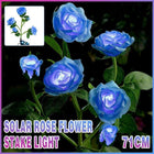 5 LED Solar Power Rose Flower Stake Lights Outdoor Garden Path Luminous Lamps - Aimall